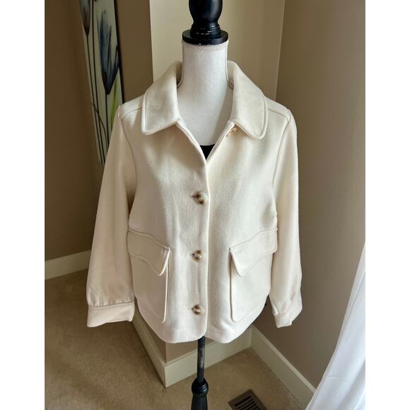 NWT Lauren Conrad cream wool blend jacket size 0X - Picture 5 of 7